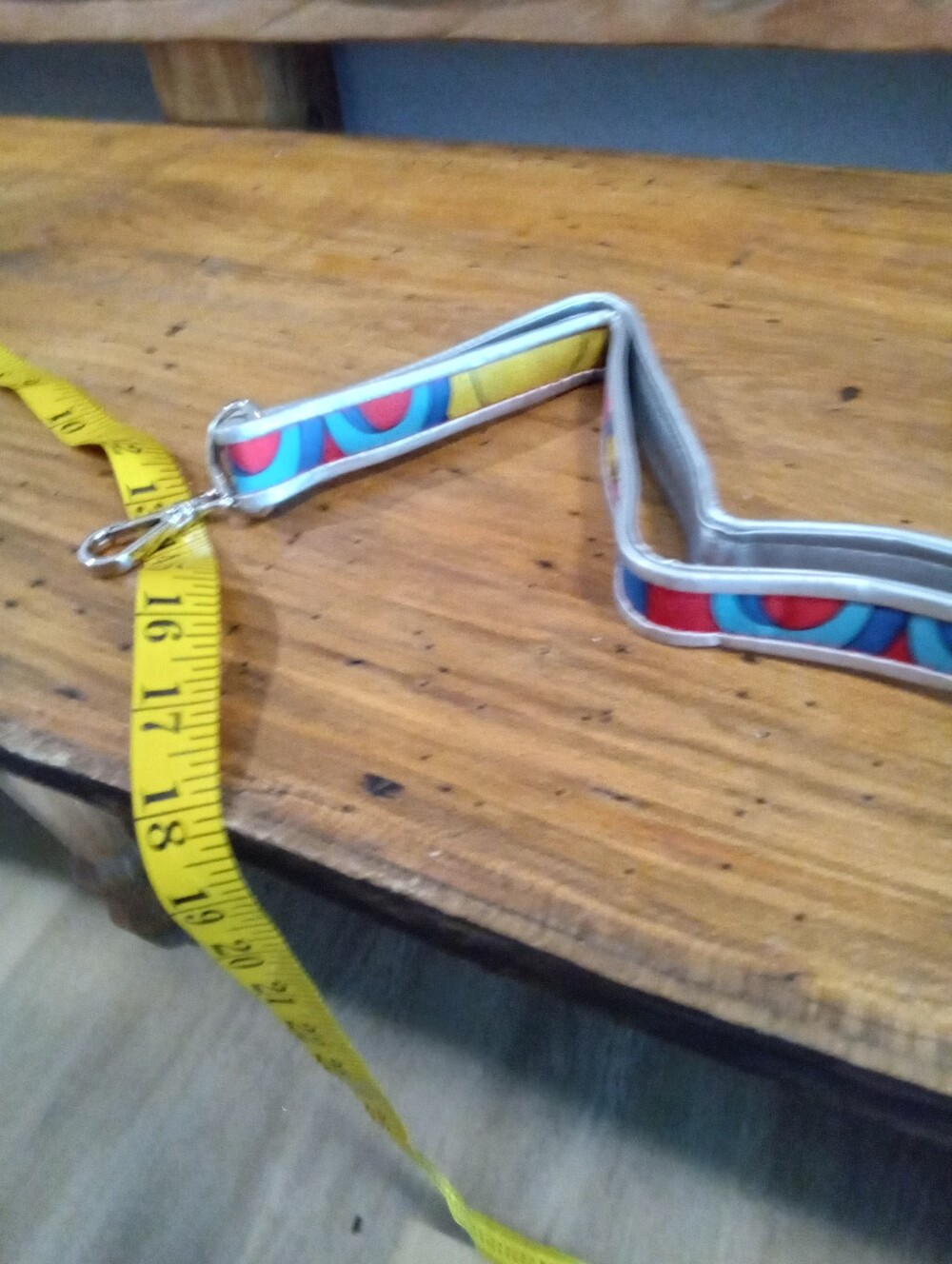 Colorful Patterned Purse Strap with Silver Faux Leather Backing  26"-48"